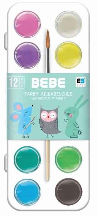 Akvareliniai dažai Interdruk Bebe Pastel, 12 spalvų