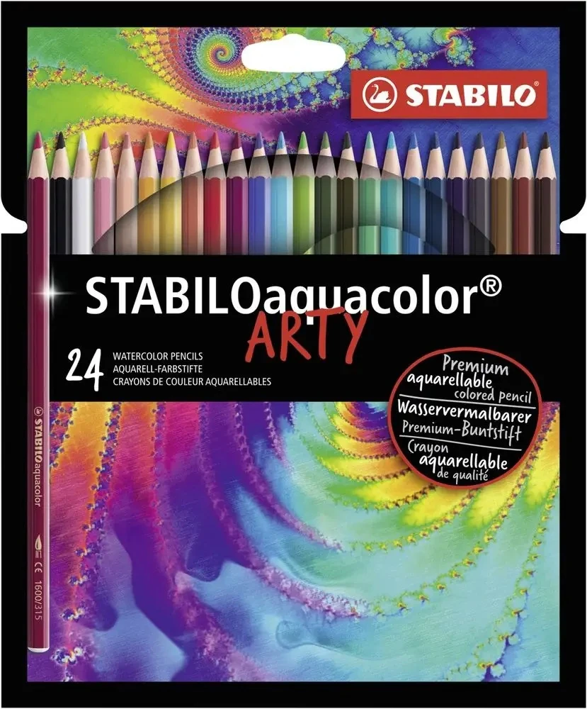 Akvareliniai pieštukai Stabilo, 24 spalvos