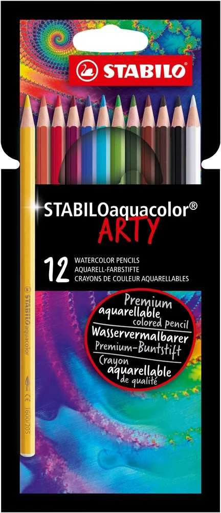 Stabilo Akvareliniai spalvoti pieštukai ARTY, 12 vnt.
