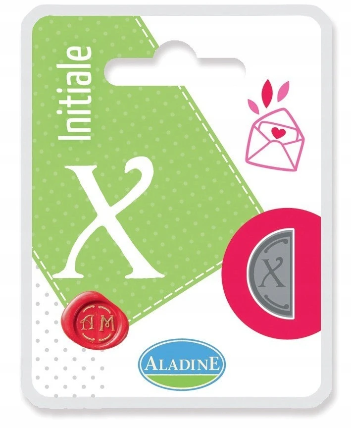 Aladine Kampas dvigubo inicialo X 2 cm Medžiaga: metalas Skersmuo: 2 cm Inicialas graviruotas priekyje / gale