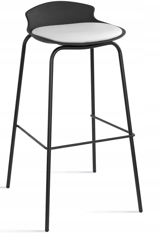 ALCOR virtuvės kėdė Juoda ir balta baro kėdė High Island