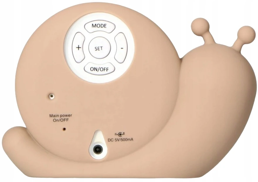Alecto Sleep Trainer naktinė lempa ir taupe spalvos žadintuvas Snail