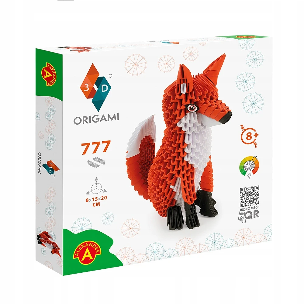 Alexander 3D origami - Aleksandras - Lapė - kūrybinis rinkinys iš 777 popieriaus elementų