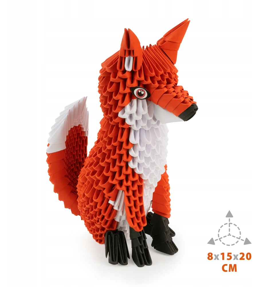 Alexander 3D origami - Aleksandras - Lapė - kūrybinis rinkinys iš 777 popieriaus elementų
