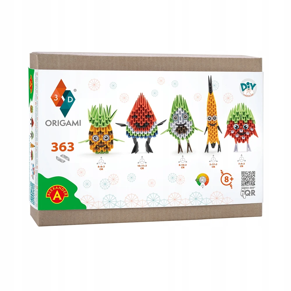 Alexander ORIGAMI 3D - Aleksandras - 5 vaisių rinkinys - 363 vnt. kūrybingas