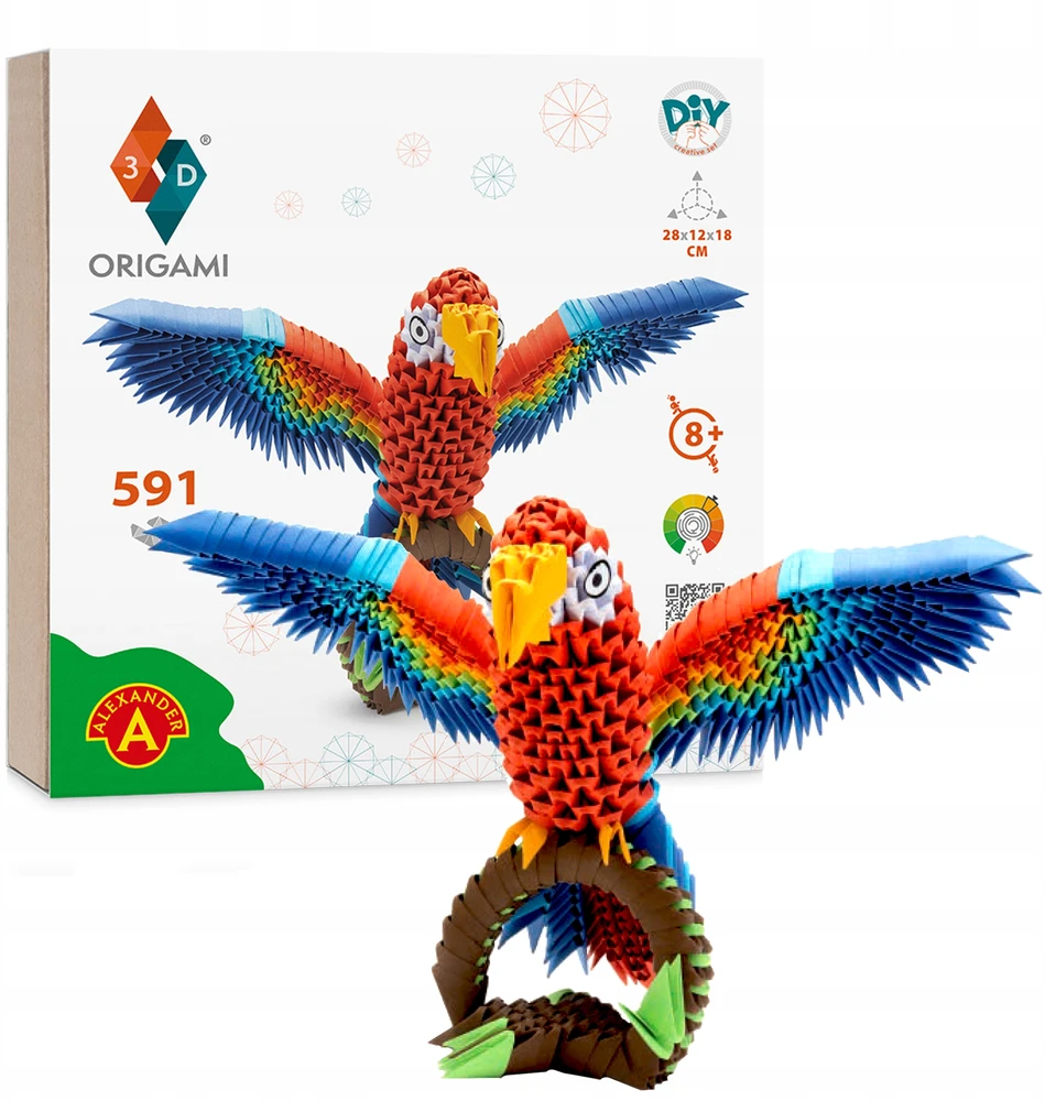 Alexander 3D origami kūrybinis rinkinys – Parrot ZA6074