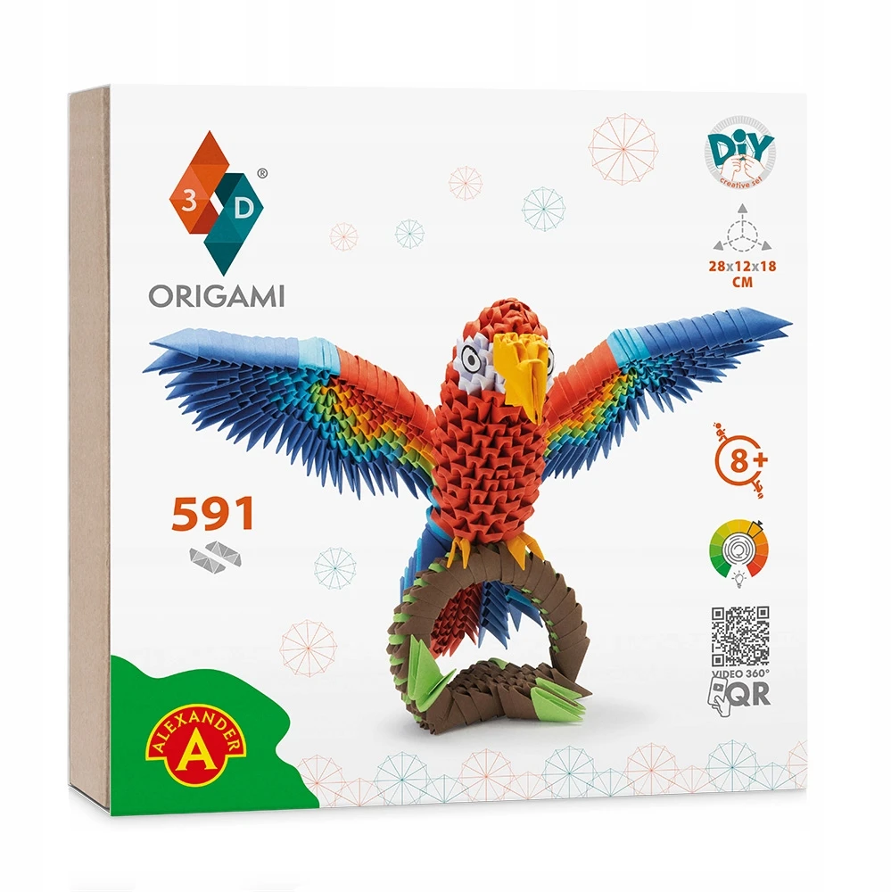 Alexander 3D origami kūrybinis rinkinys – Parrot ZA6074