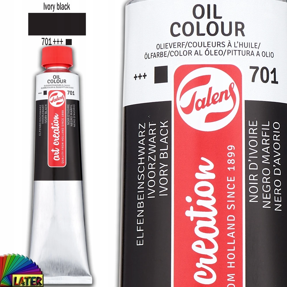 Aliejinė dažai - ROYAL TALENS - ArtCreation - Dramblio kaulo juoda - 200 ml tūbelė - Aliuminis