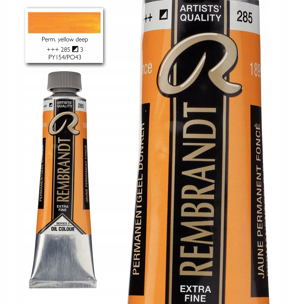 Aliejinė tapyba - Tamsiai geltona - 285 - Ekstra smulkus - Rembrandt - 40ml tūbelė