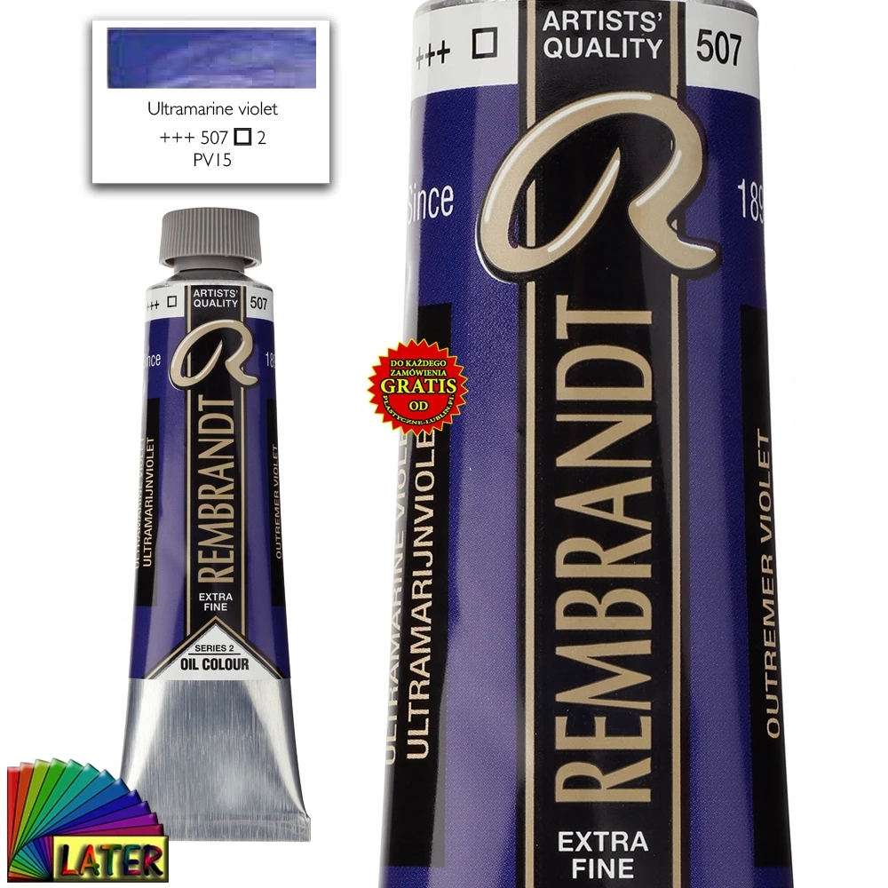 Aliejinė tapyba - Violetinė ultramarina - 507 - Ekstra-finas - Rembrandt - 40ml vamzdelis