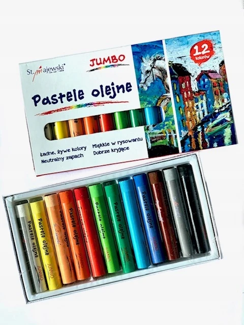 Aliejinės kreidelės Bambino, 12 spalvų