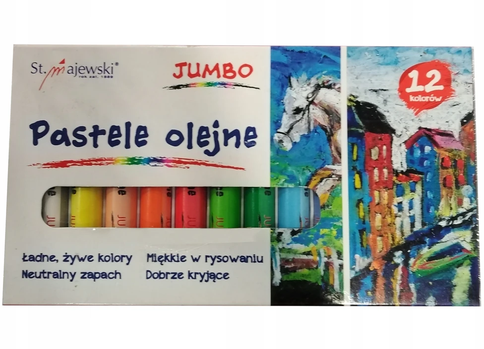 Aliejinės kreidelės Bambino, 12 spalvų