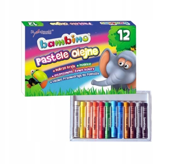 BAMBINO Pastelės Aliejinės kreidelės 24 spalvos