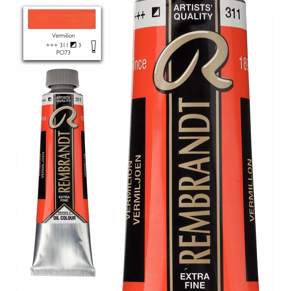 Aliejiniai dažai - Vermilionas - 311 - Extra-fine - Rembrandt - 40 ml tūbelė