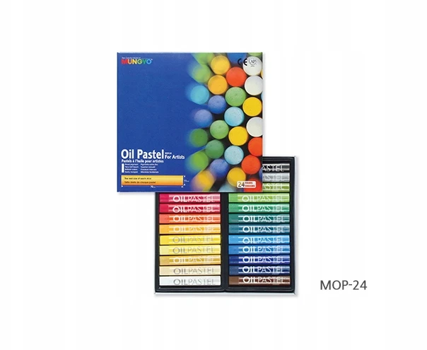 Aliejiniai pasteliai - Mungyo - 24 vnt - 24 spalvos - Labai pigmentuoti - Aukščiausios kokybės