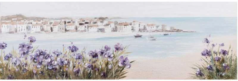 Home4You Aliejiniu dažu piešinys 50x150 cm, papludimys / violetines geles