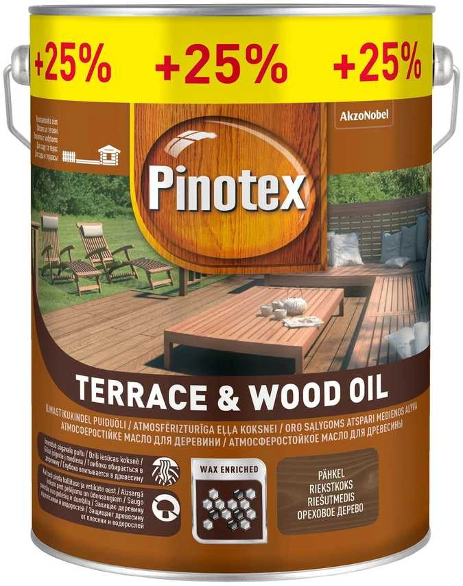 Aliejus medienai PINOTEX TERRACE & WOOD OIL 4 l + 1 l, tikmedžio sp., 5 l