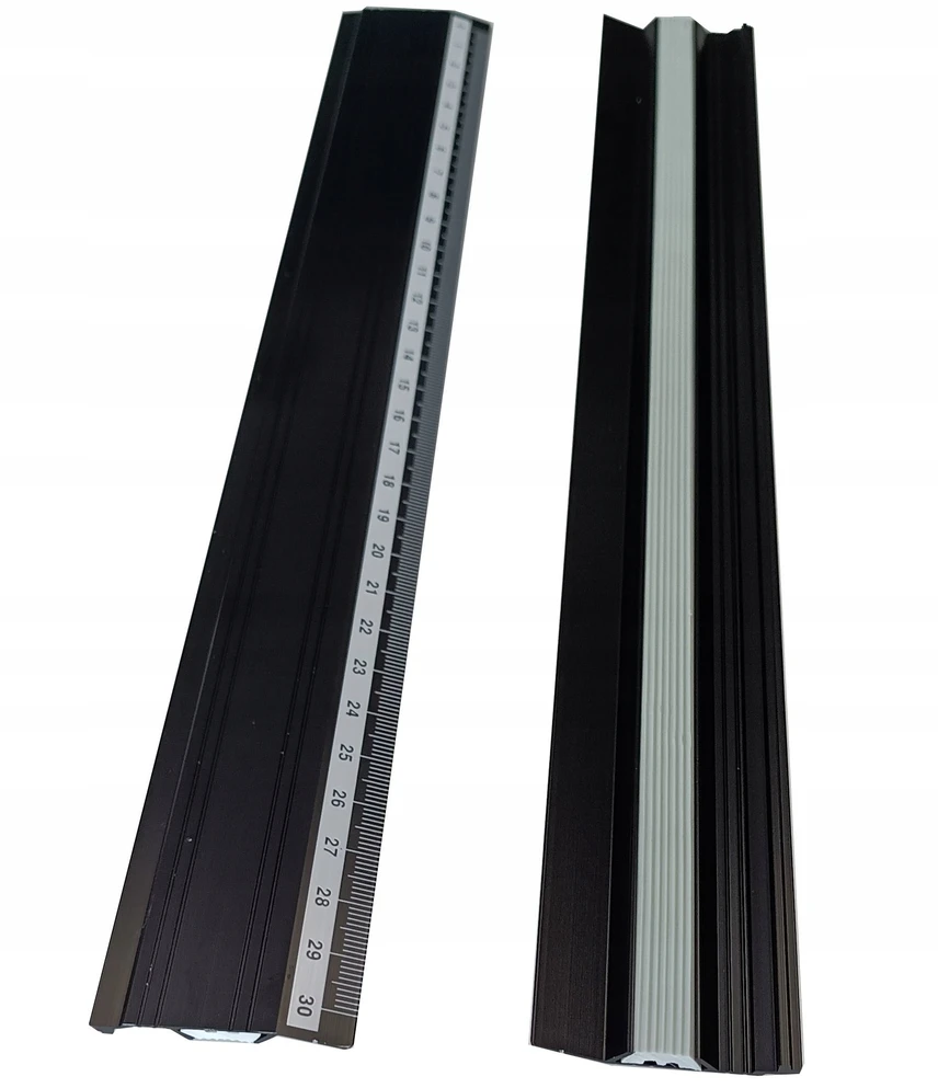 Aliuminio liniuotė juoda 30 cm D.RECT