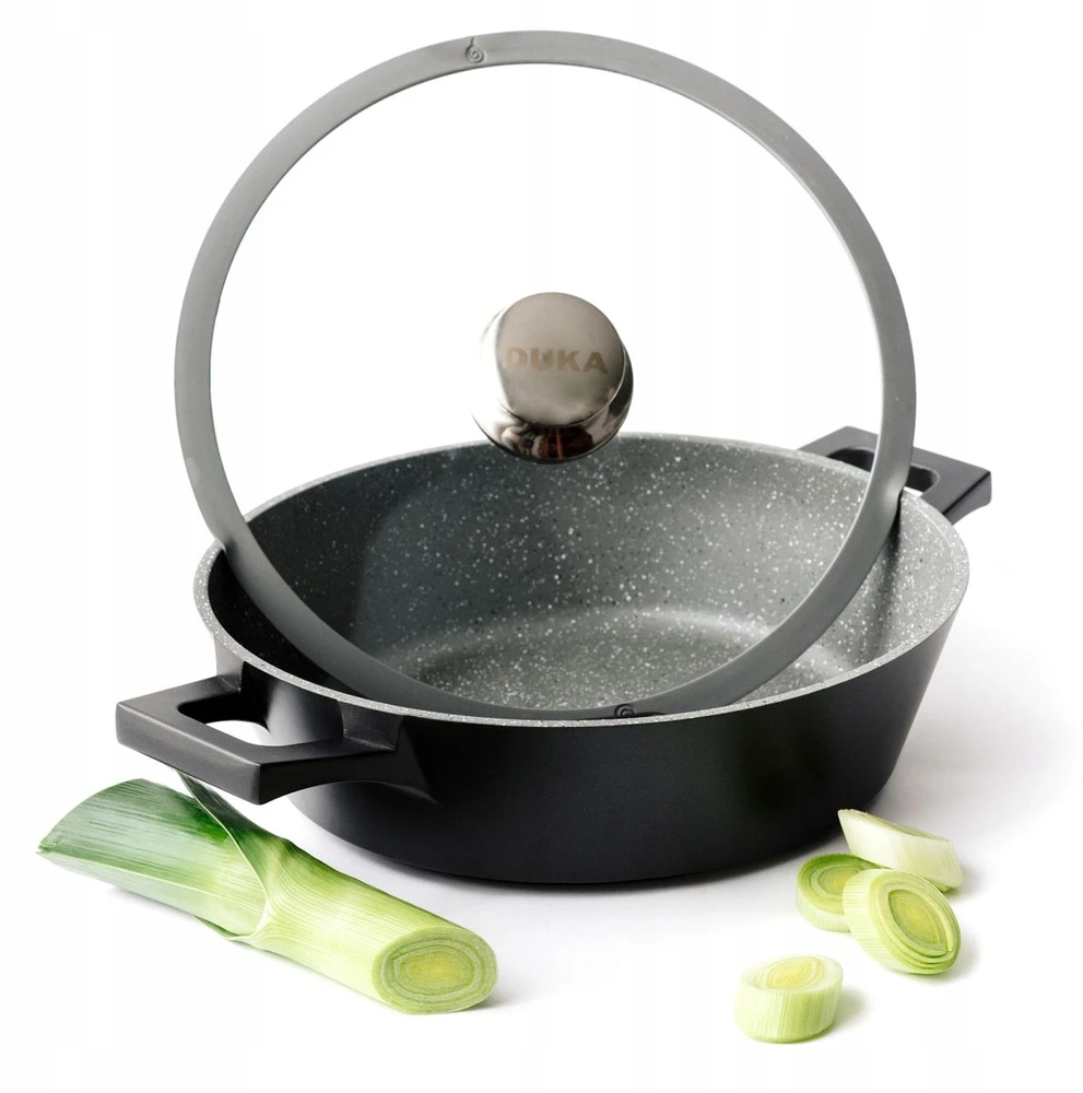Aliuminio puodas 28 cm su dangčiu Gota Cook DUKA indukcija