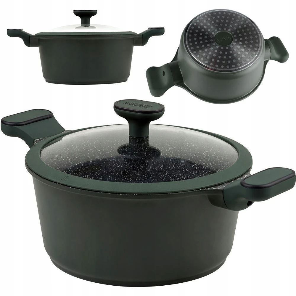 Nava Puodas granitas su stikliniu dangteliu IMPERIAL 28 cm, 6,5 l