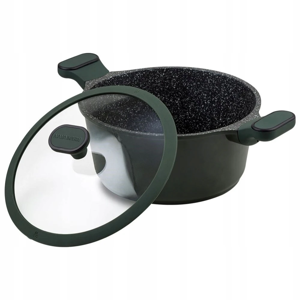 Nava Puodas granitas su stikliniu dangteliu IMPERIAL 28 cm, 6,5 l