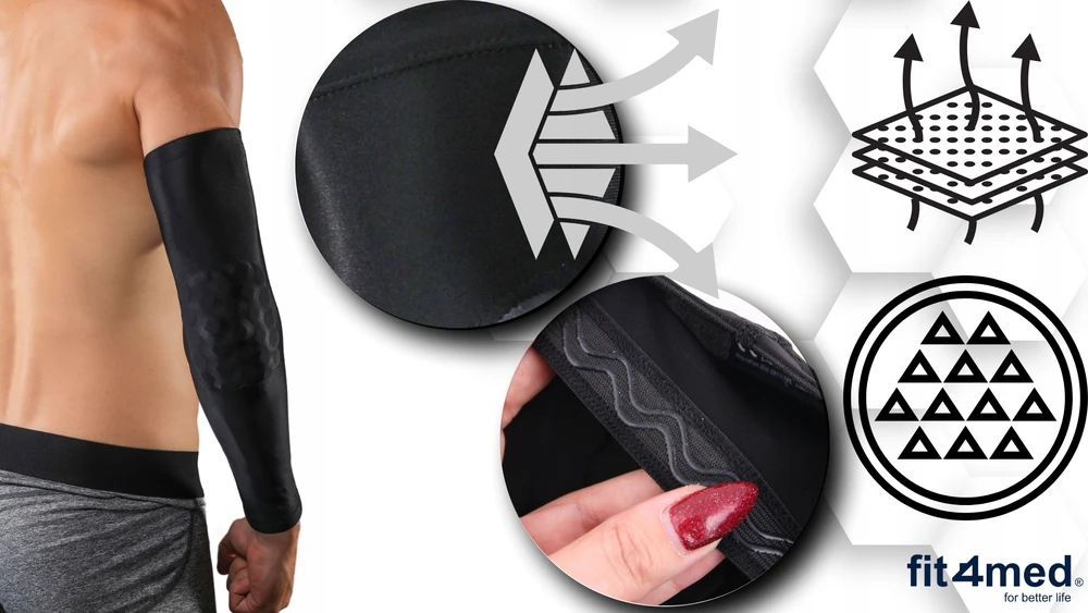 Alkūnės apsauga, fit4med, kompresinė, termoaktyvi, XL
