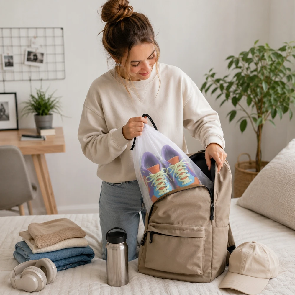 Allbag BAG BAG ORGANIZATORIUS BALYMS PE WATERPROOF RINKINYS 5 vnt. DĖL lagaminėlio