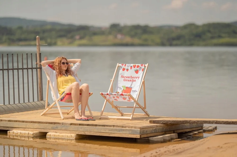 Allbag Medinis gultas "stay Cool This Summer" - bukmedžio, 55x120cm