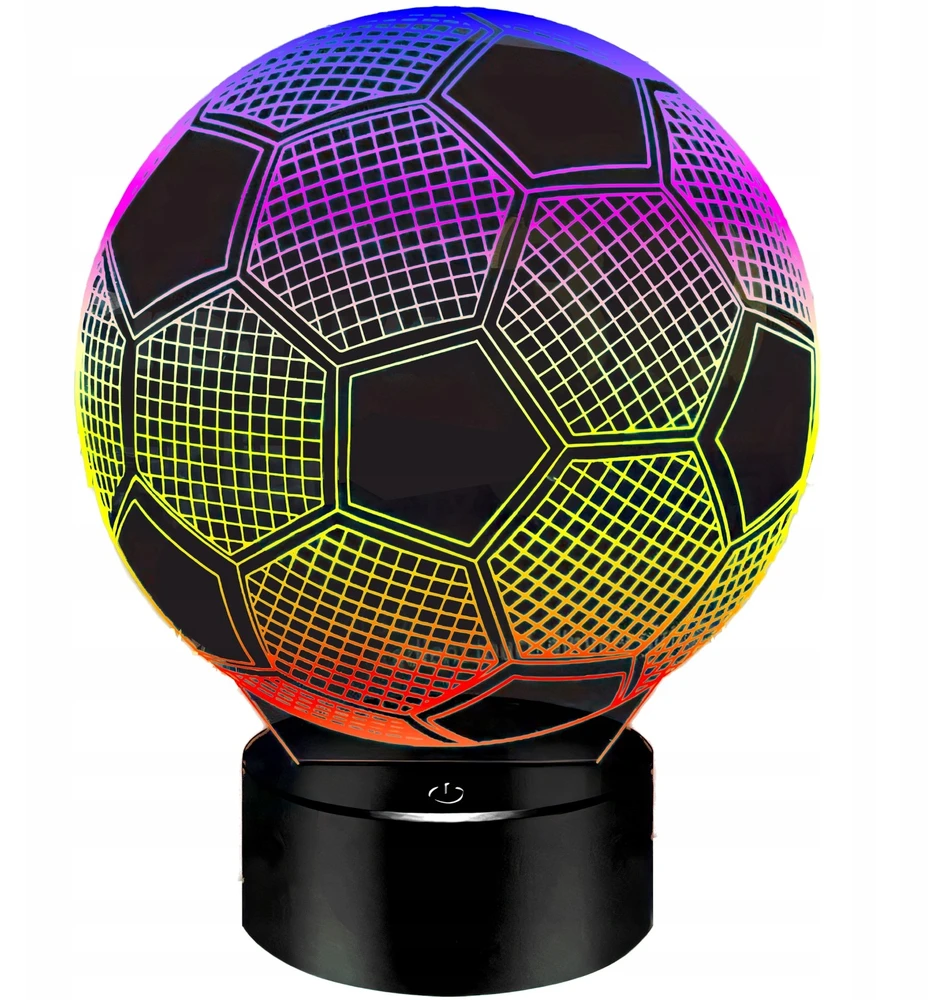 Allbag Naktinė lempa NA BIURKO PIŁKA NOŻNA 3D DLA DZIECKA LED RGB + Pultas