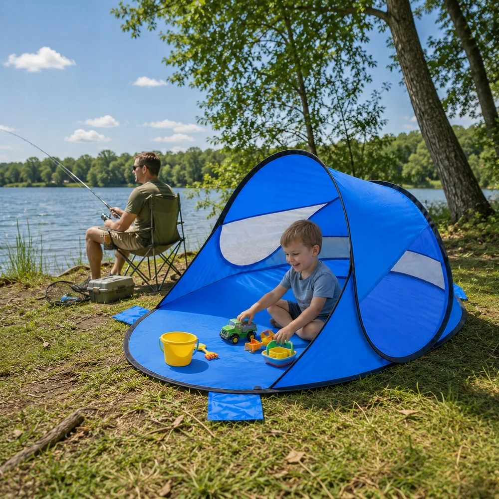Allbag PAPLŪDŽIO PALAPINĖ PAŠALINĖ PASAŠE SURENKAMA POP-UP SODO palapinė VAIKAMS IR KŪDIKIAMS