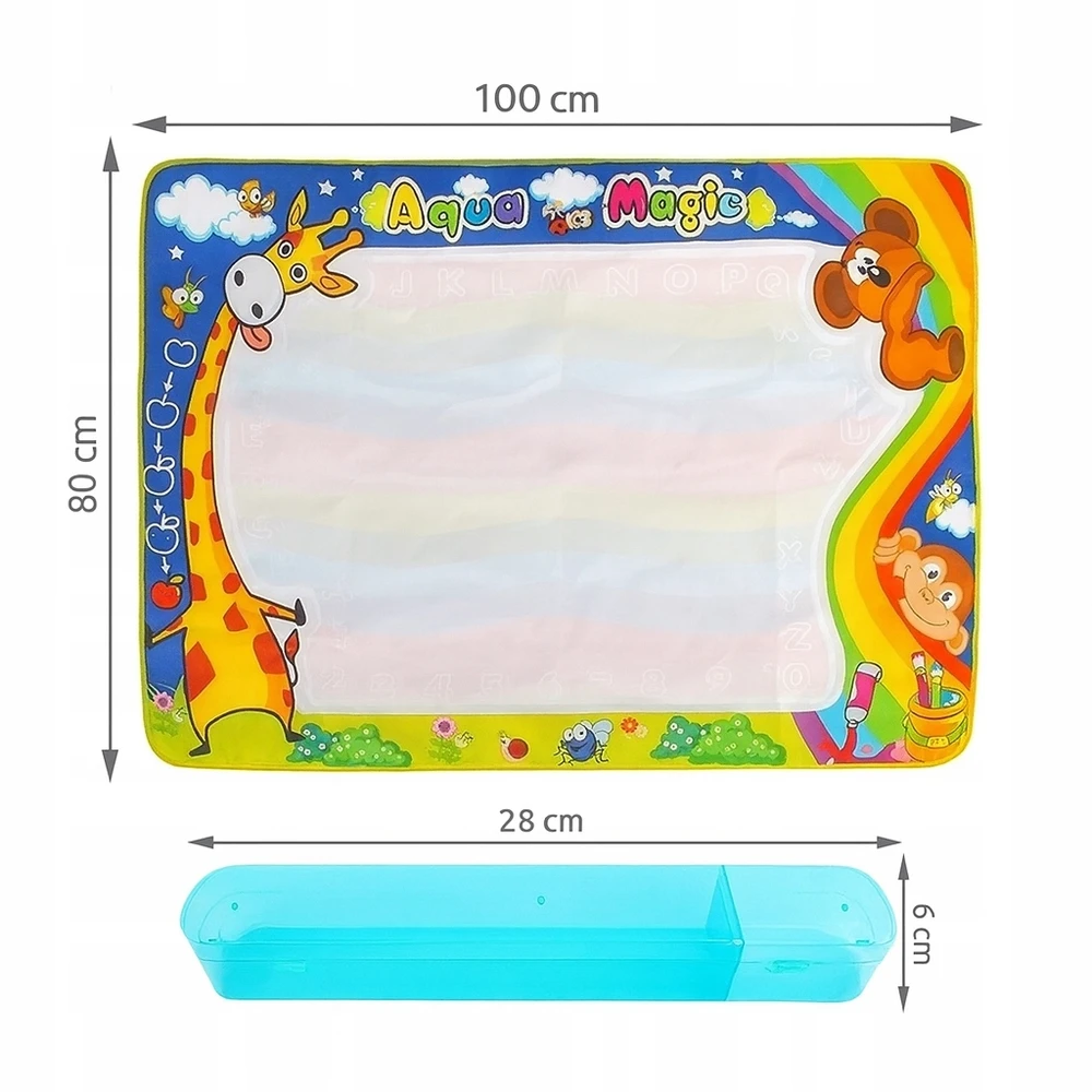 Allbag VANDENS KILIMAS DAŽYMUI BRĖŽINIS 100x80 cm RINKINYS ANTspaudai RAŠIKLIAI LIETIMAI