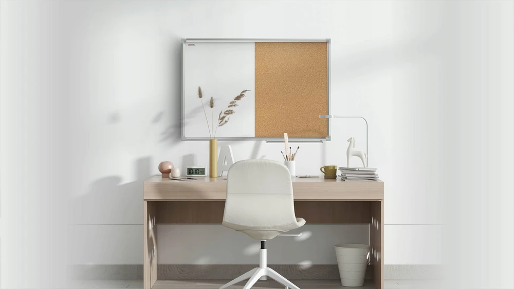Allboards Kamštinė magnetinė lenta Combi, juoda, 90x60 cm