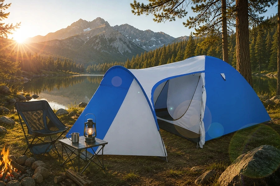 Allto Camp DIDELĖ ALASKOS 4 ASMENĖ TURISTINĖ KEMPINGO PALAPĖ KETURIAM KETURIUI STOVYKLAI
