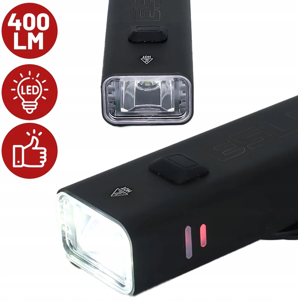 Alogy DVIRAČIO LEMPAS PRIEKINIS LED žibintuvėlis, skirtas USB DVIRAČIO VARENUI GALINGAS 2000mah