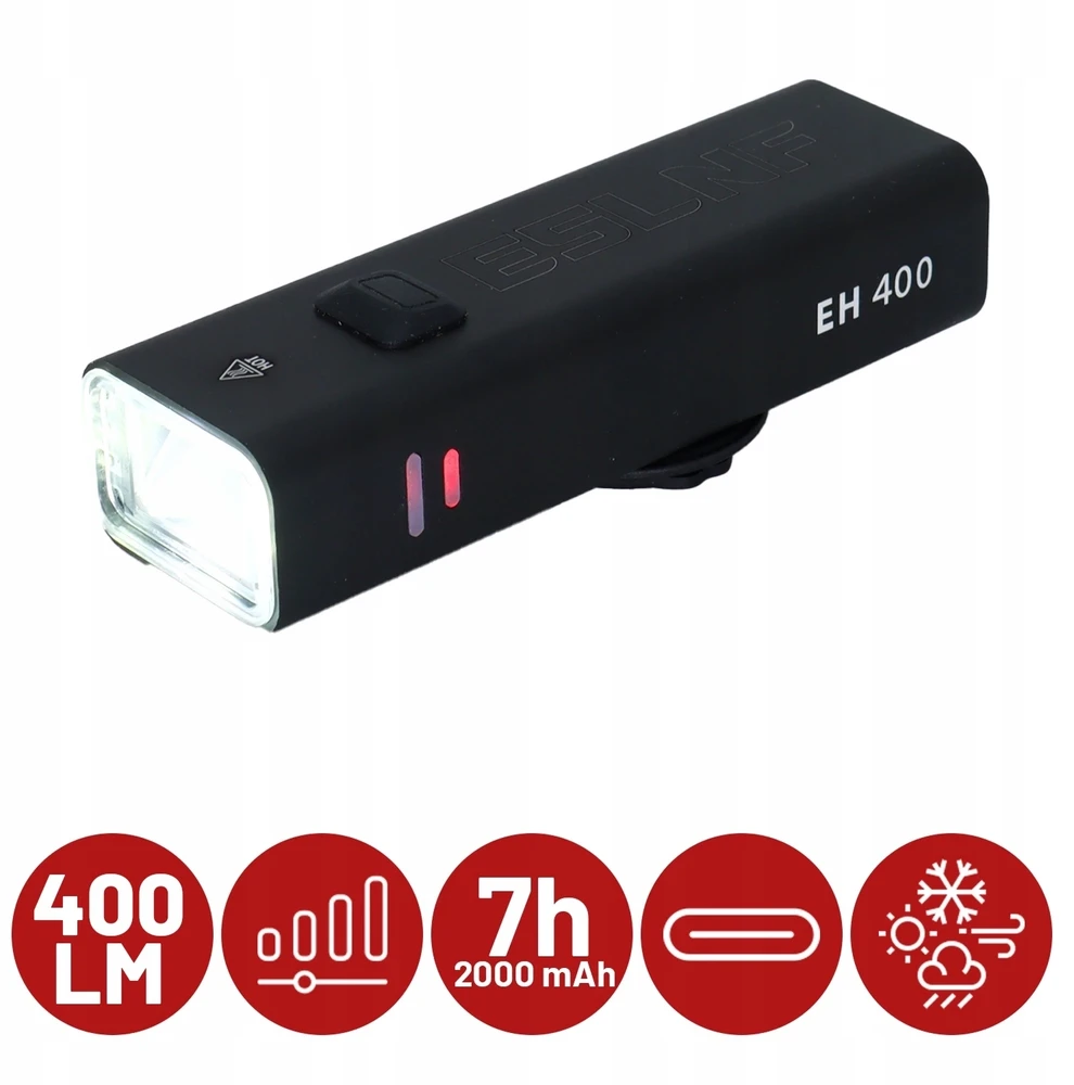 Alogy DVIRAČIO LEMPAS PRIEKINIS LED žibintuvėlis, skirtas USB DVIRAČIO VARENUI GALINGAS 2000mah