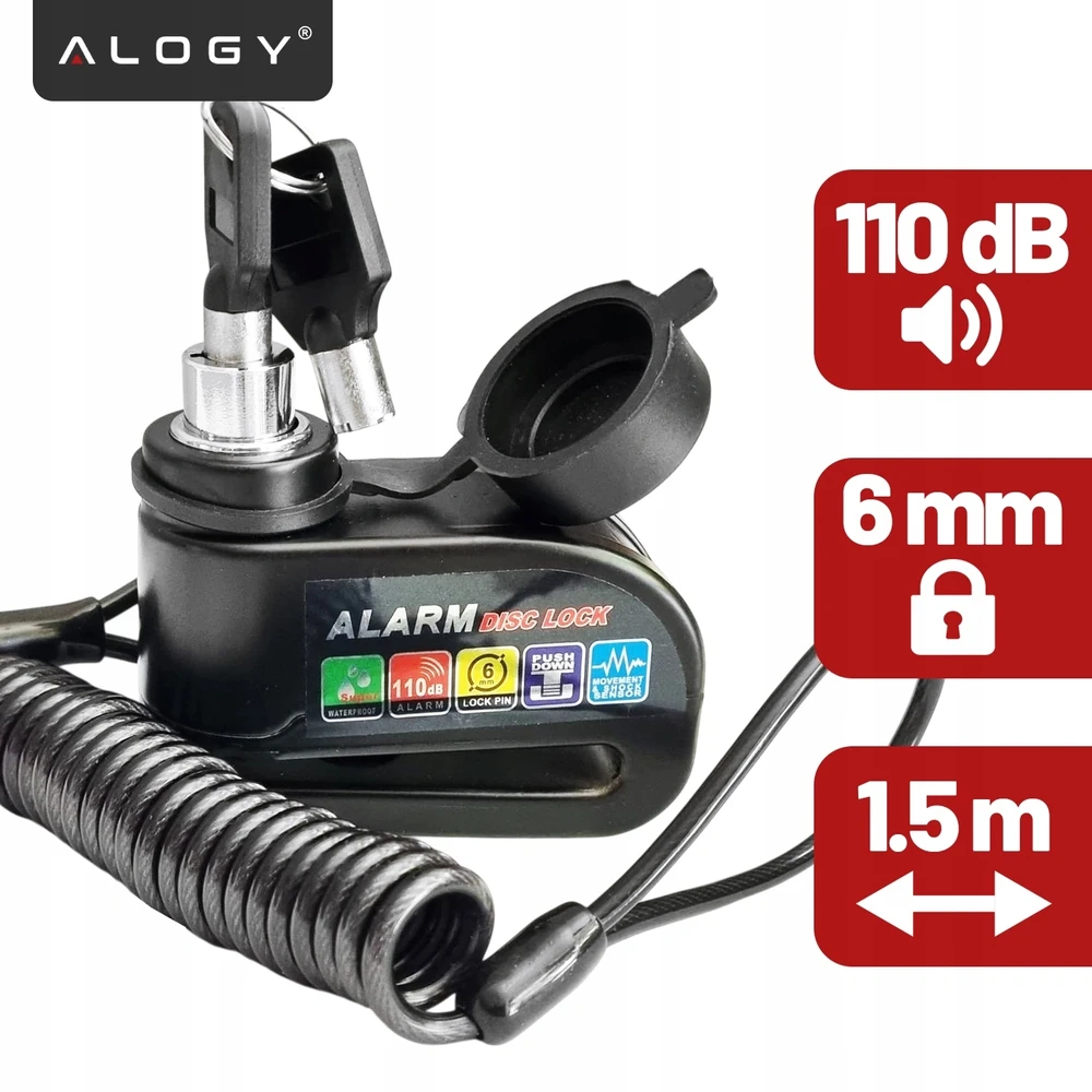 Alogy Dviračio signalizacijos užraktas, skirtas dviračio mopedo elektrinei apsaugai nuo vagystės