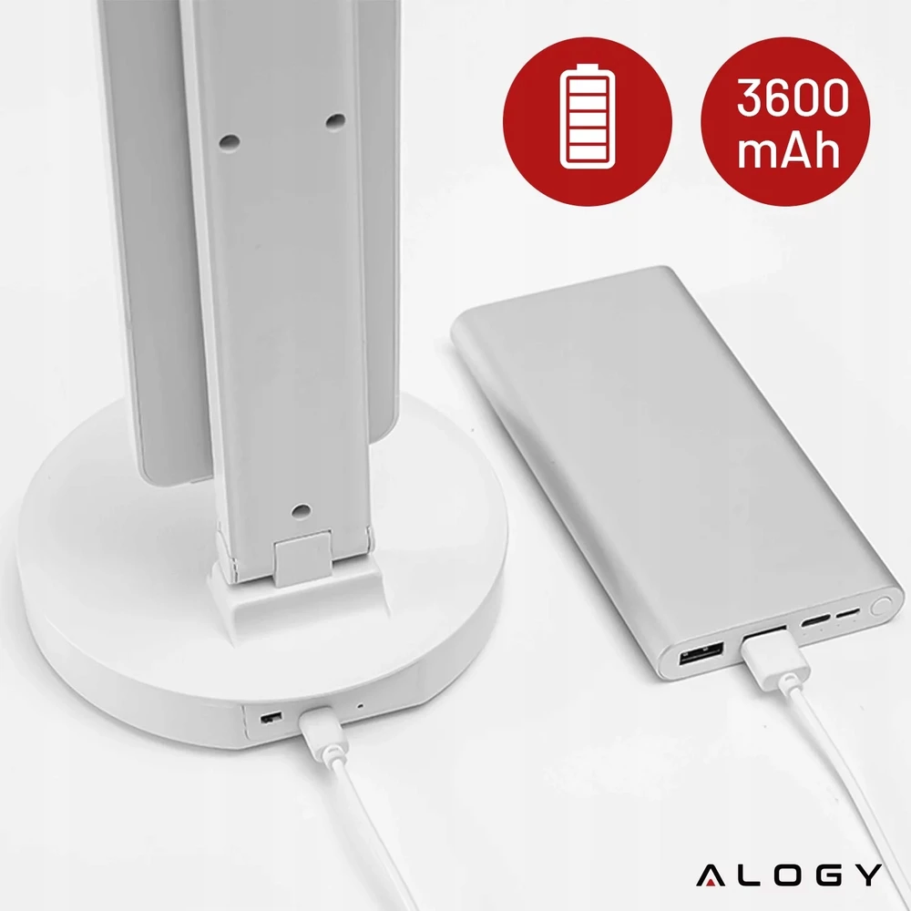 Alogy LED lempa, toršeras, USB telefono stovas