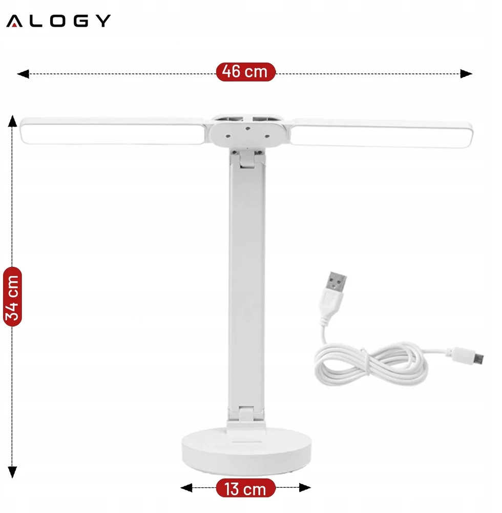 Alogy LED lempa, toršeras, USB telefono stovas