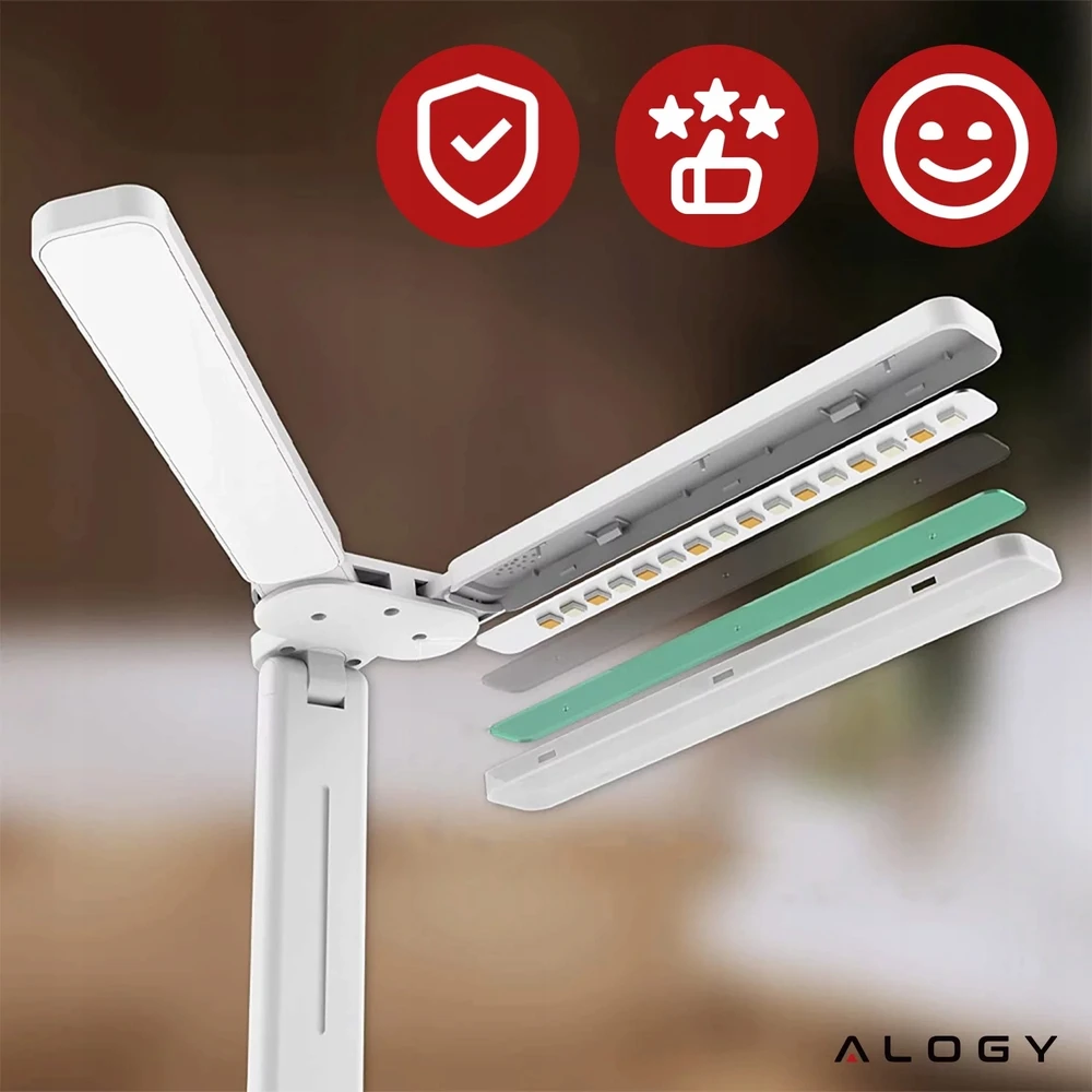 Alogy LED lempa, toršeras, USB telefono stovas