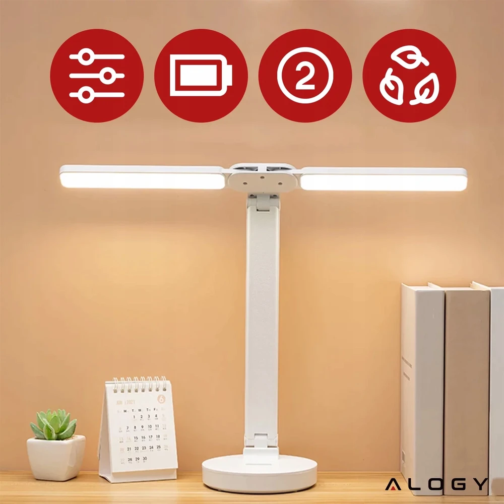 Alogy LED lempa, toršeras, USB telefono stovas