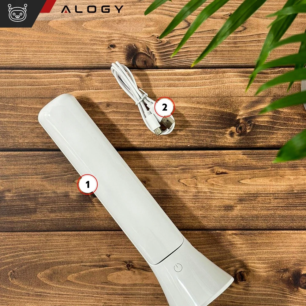 Alogy Led stalinė lempa su žibintuvėliu, 1200mah, balta