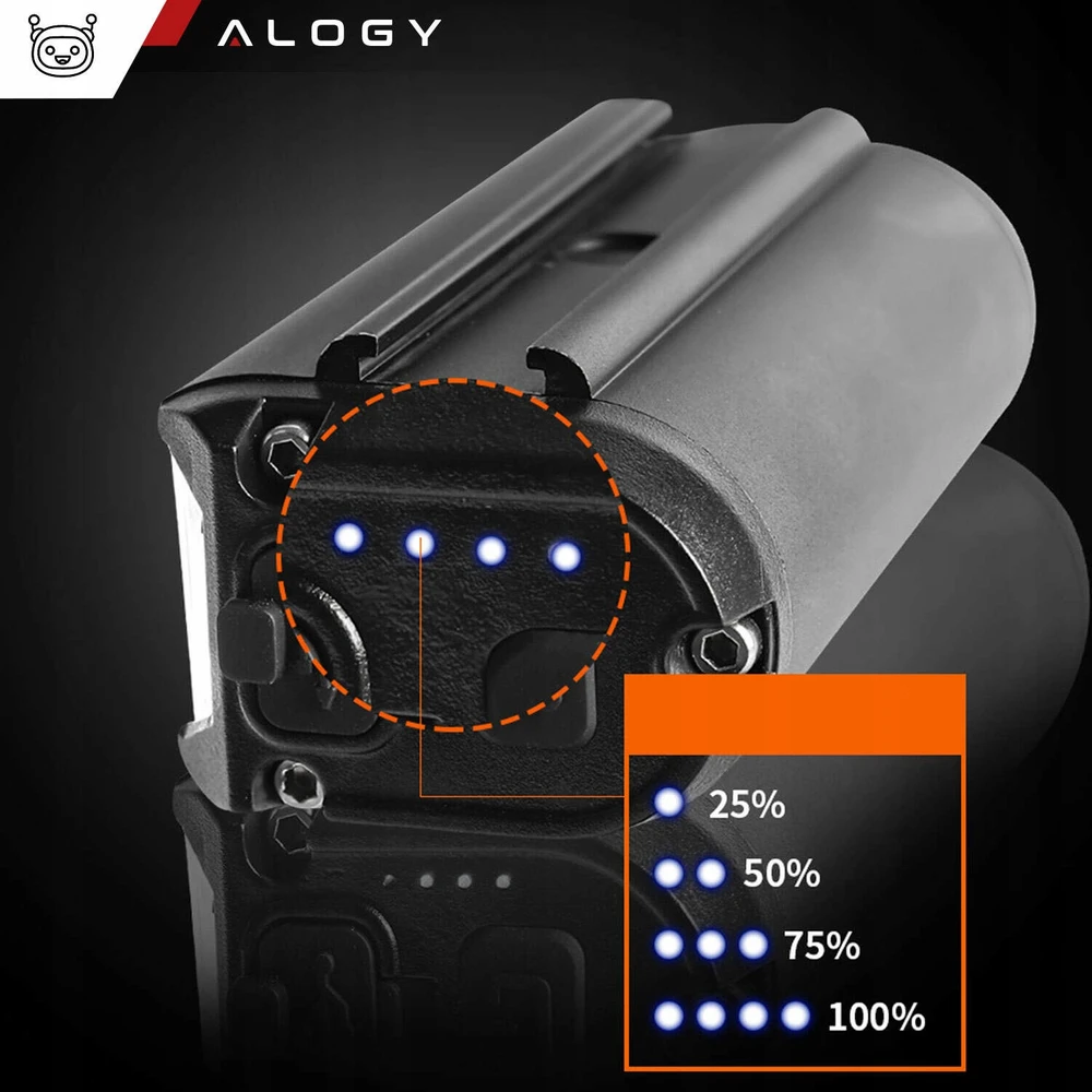 Alogy Priekinis LED dviračio žibintas. Dviračio priekinės vairo apšvietimas, stiprus USB
