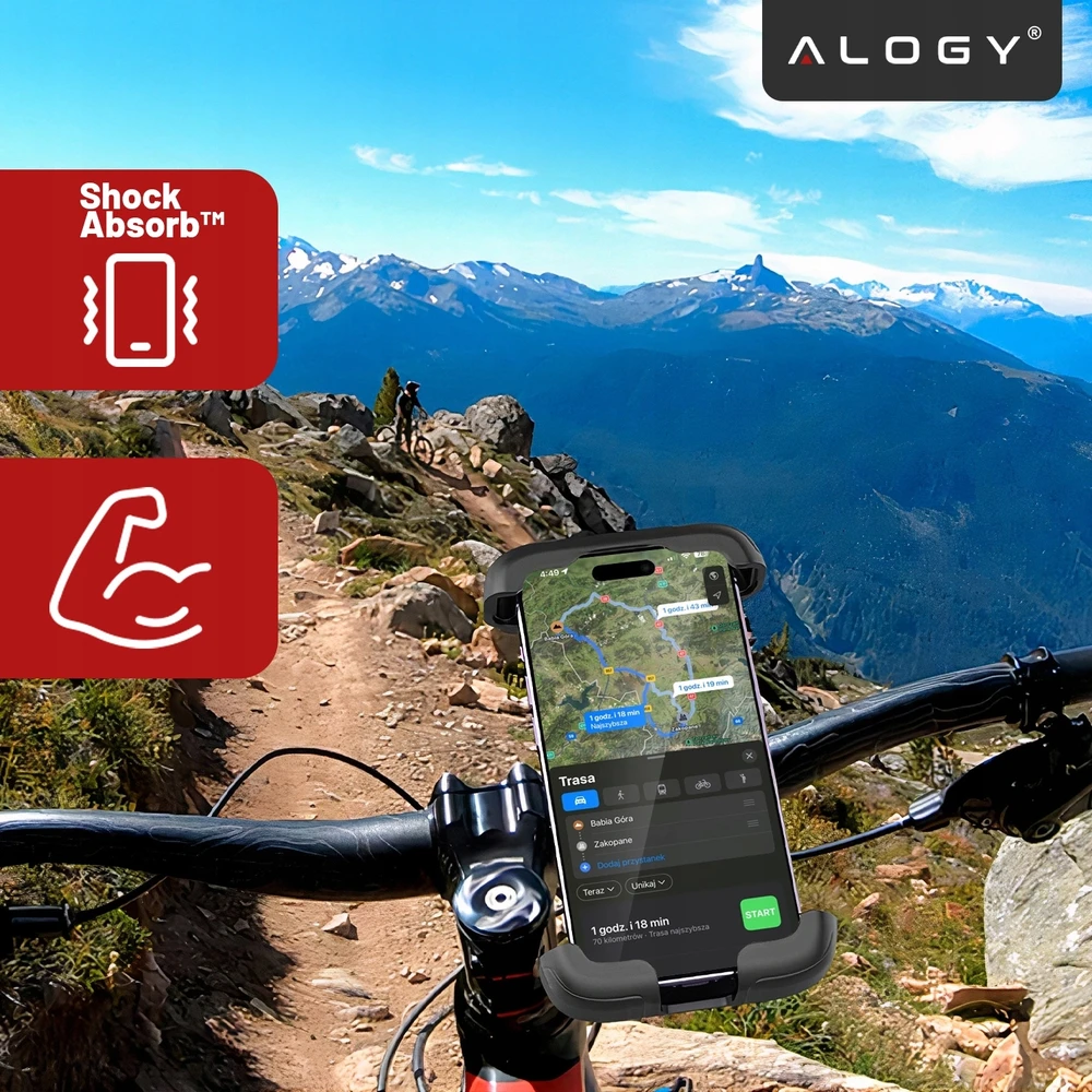 Alogy Smūgiams atsparus dviračio laikiklis motociklo telefonui ant vairo