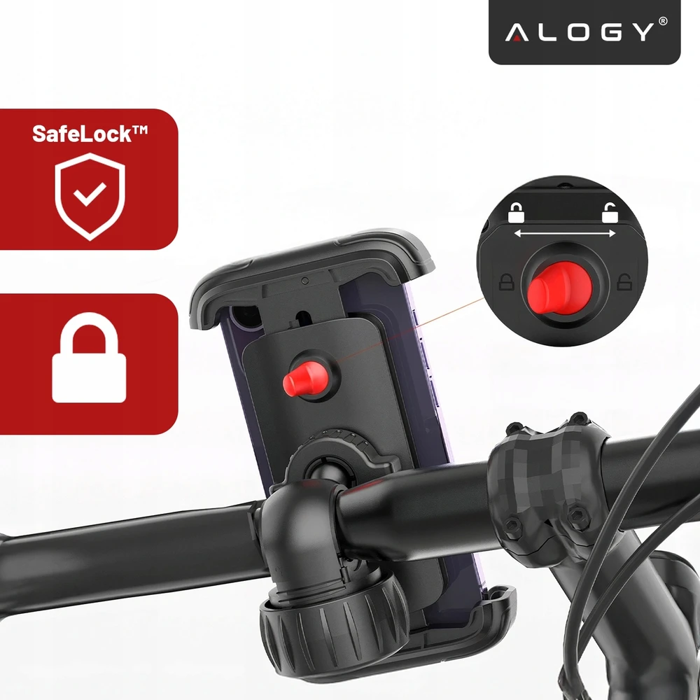 Alogy Smūgiams atsparus dviračio laikiklis motociklo telefonui ant vairo