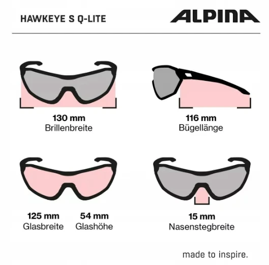 Alpina Hawkeye S Q-lite sportiniai akiniai, Uv-400, kat. 3