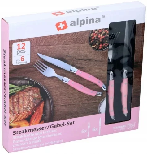 ALPINA KEPSNIS PEILIŲ IR ŠAKĖČIŲ RINKINYS 12 Vnt., 3 SPALVŲ NERŪDijančio plieno