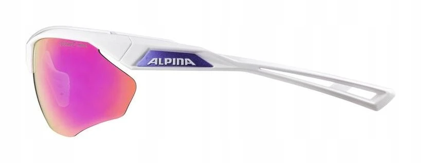 ALPINA Cycling Glasses NYLOS HR Baltas‑Violetinė Violetinė Mirror Lens Cat.3