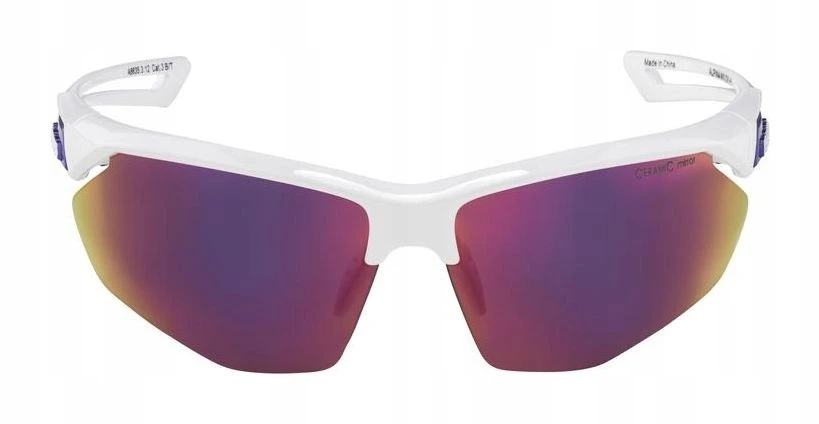 ALPINA Cycling Glasses NYLOS HR Baltas‑Violetinė Violetinė Mirror Lens Cat.3