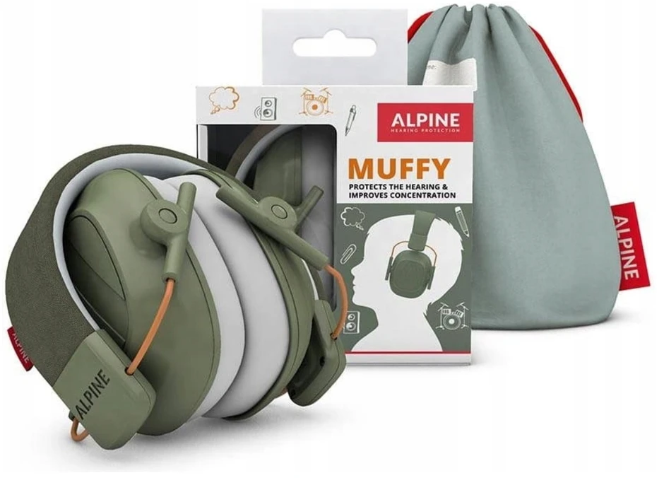 Alpine Muffy Kids klausos apsaugos priemonės, žalios