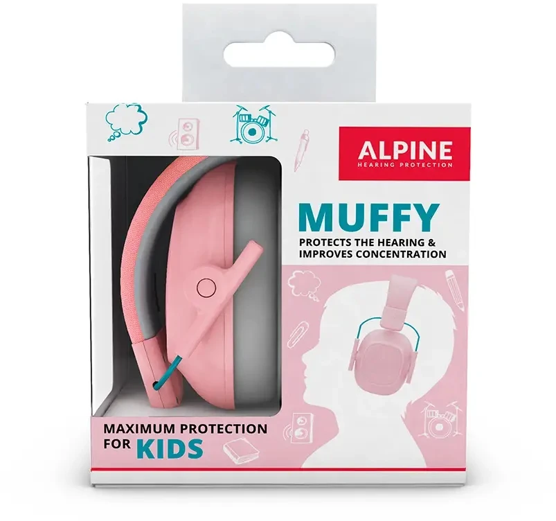 Alpine Muffy Kids klausos apsaugos priemonės, rožinės spalvos